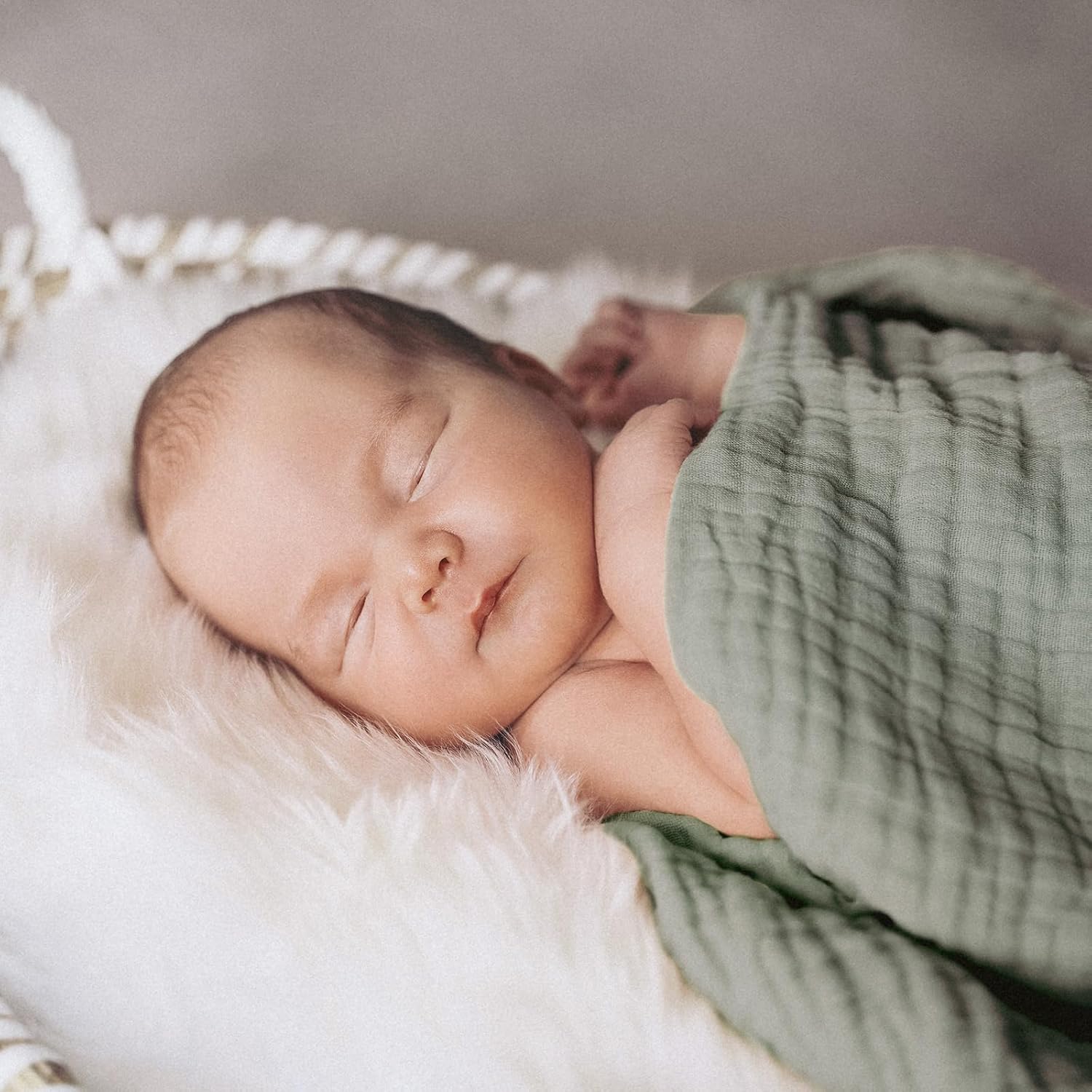 Muslin Receiving Blankets, Neutral Blanket Swaddling for Newborn Boys and Girls, 5 Pack Breathable