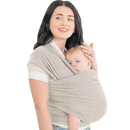 KeaBabies Baby Wrap Carrier, All in 1 Original Baby Carrier (Stone Gray)
