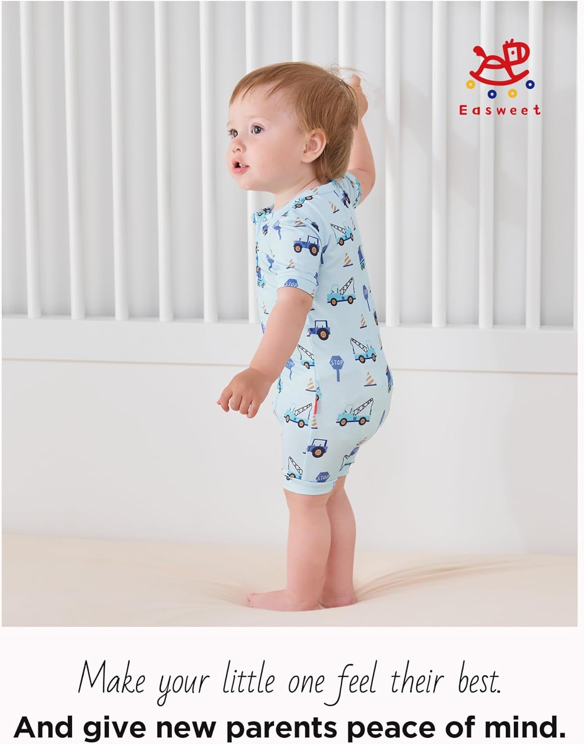 Baby Boys Bamboo Viscose Short Sleeve Romper Soft Comfy Infant Summer Jumpsuit