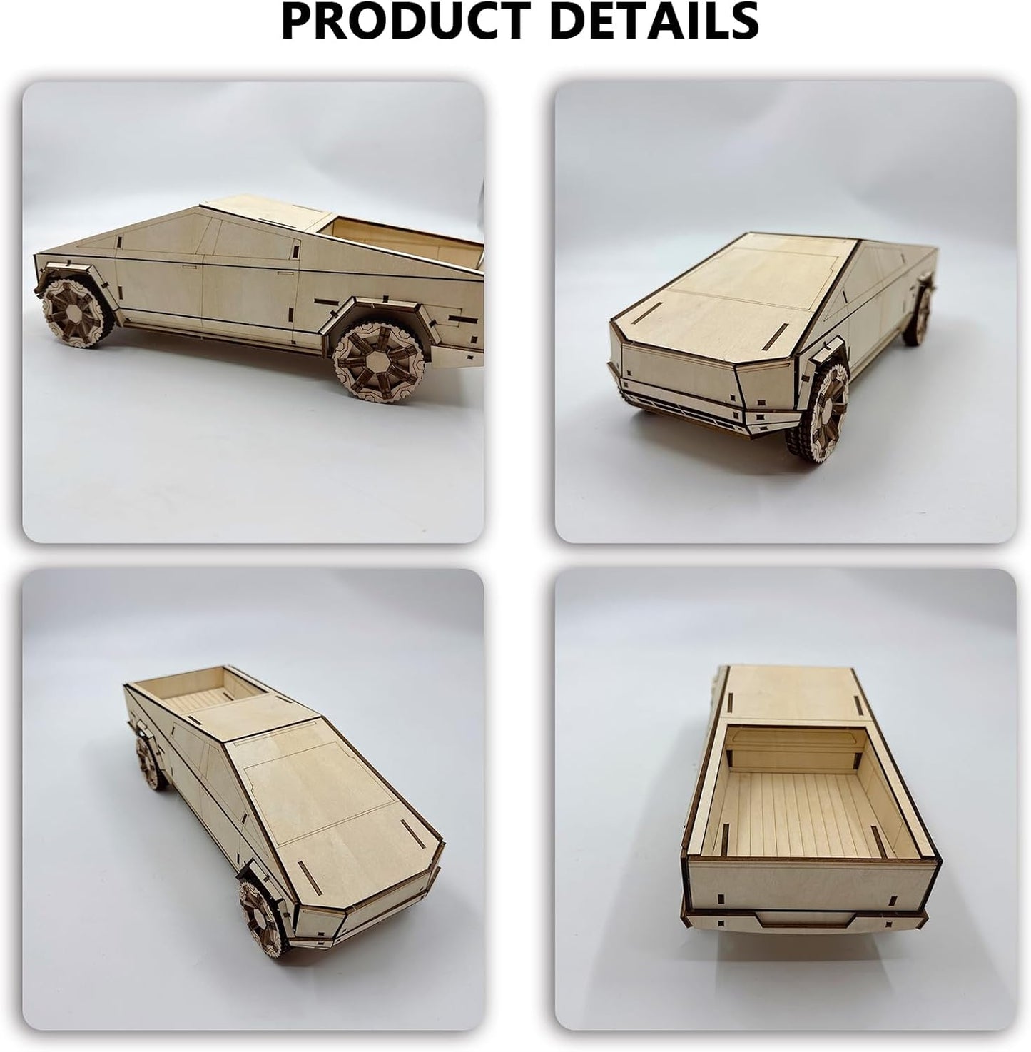 3D Wooden Car Model - Pickup Truck - Unique Collectible Wooden Model Kit for Adults - Perfect Desk Toy and Display Gift for Boys and Girls