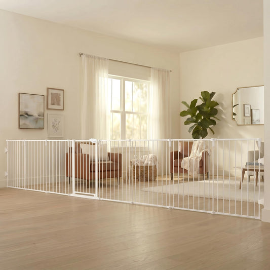 Regalo Safety 24"-192" Metal 2-in-1 Super Wide Baby Gate & Play Yard
