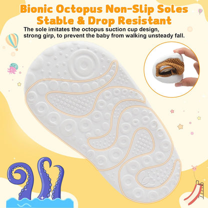 FEETCITY Baby First Walking Shoes Wide Baby Shoes Infant Sneakers Newborn Crib Shoe Barefoot Lightweight Slip On Shoe