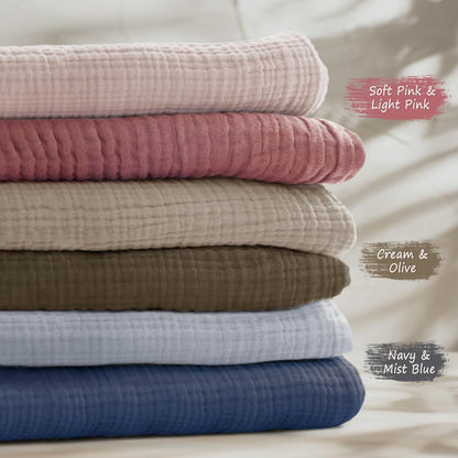 lulumoon Baby Muslin Crib Sheets - Toddler Cotton Fitted Crib Sheets Neutral for Boys and Girls