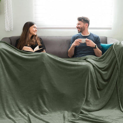 PHF Oversized King Fleece Blanket 120"x120", No Shed No Pilling Big Soft Blanket, Extra Large 10'x