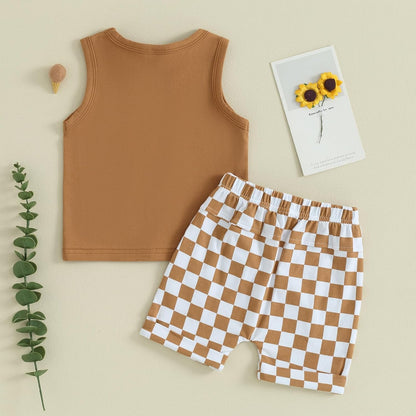 Kupretty Baby Boy Summer Clothes Sleeveless Tank Tops Vest T-Shirt + Casual Shorts Toddler Outfits Set