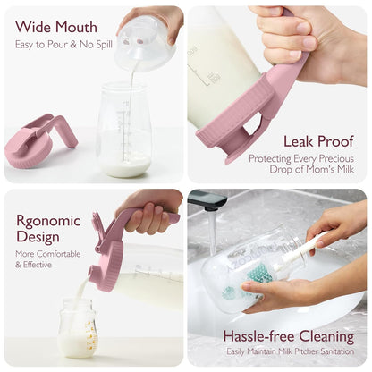 Momcozy Breast Milk Pitcher, Resistant to Heat and Cold Abrupt Temp Swings, No Leak Breast Milk