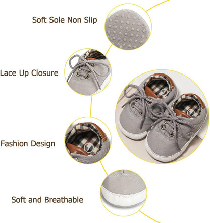 Morbido Infant Baby Boys Girls Canvas Sneaker Toddler Slip On Anti Skid Newborn First Walkers Candy Shoes for 0-18 Months