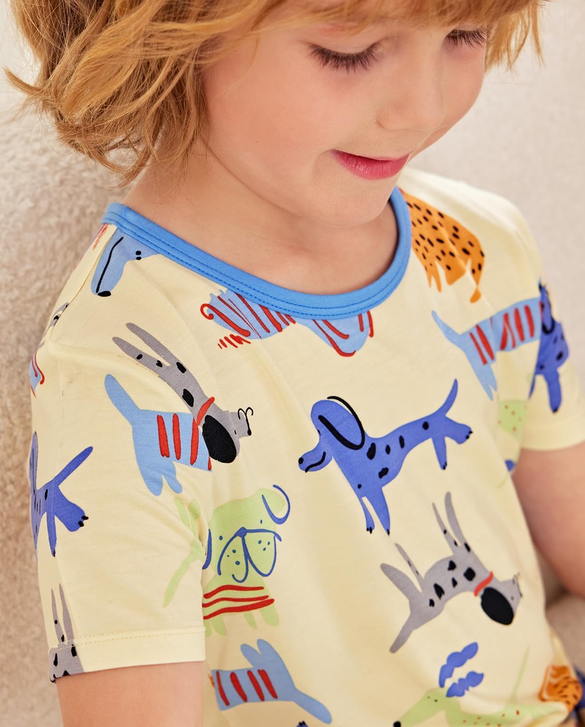 Bamboo Viscose Toddler Animal Pajamas Boys Girls Kids Cool Short Summer 12M-8Y Snug fit Pjs Set 2pcs