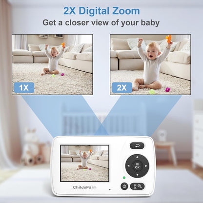 ChildsFarm Baby Monitor with Camera and Audio, Portable Travel Baby Monitor with Screen, Baby Camera Monitor No WiFi, Night Vision, VOX Mode, 1000ft Long Range, Baby Safety Monitor