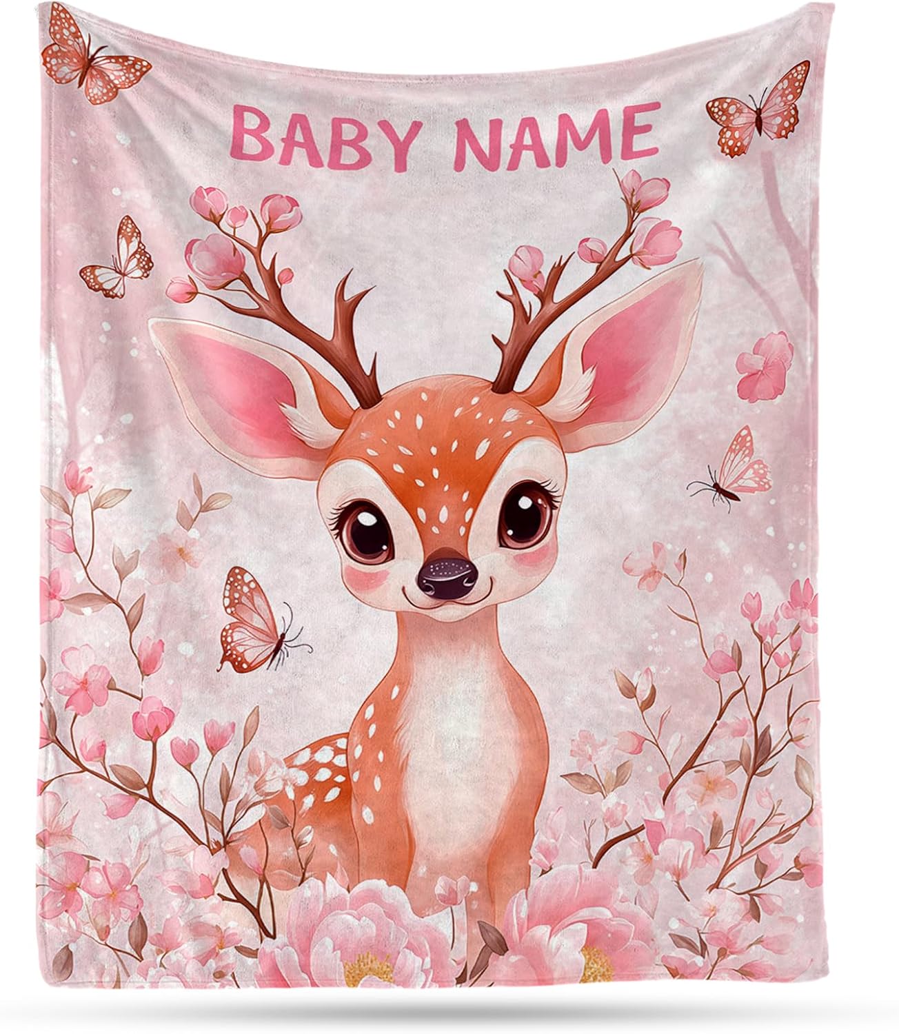 Ship Next Day, Personalized Baby Blanket – Printed in USA, Custom Baby Blanket for Boys & Girls