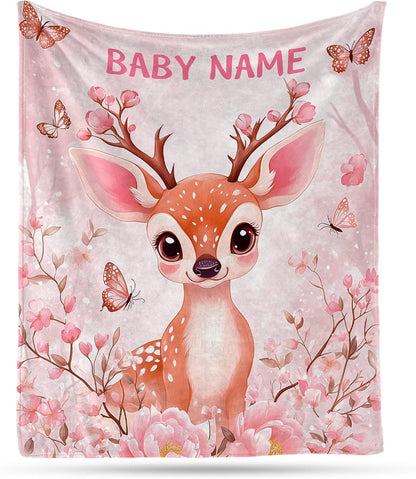 Ship Next Day, Personalized Baby Blanket – Printed in USA, Custom Baby Blanket for Boys & Girls