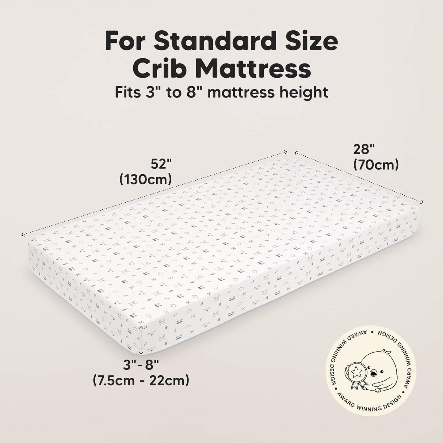 KeaBabies 2-Pack Baby Crib Sheets for Boys, Girls - 52x28 Viscose Derived from Bamboo Toddler Bed