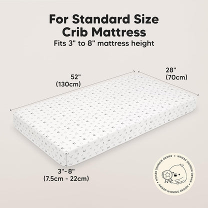 KeaBabies 2-Pack Baby Crib Sheets for Boys, Girls - 52x28 Viscose Derived from Bamboo Toddler Bed
