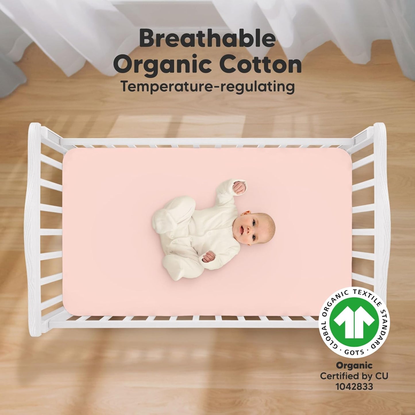 KeaBabies 2-Pack Organic Crib Sheets for Boys, Girls - 52x28 Fitted Crib Mattress Sheet Neutral