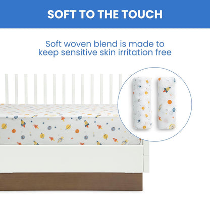 Delta Children Fitted Crib Sheets for Girls and Boys - Crib Sheet for Standard Crib and Toddler