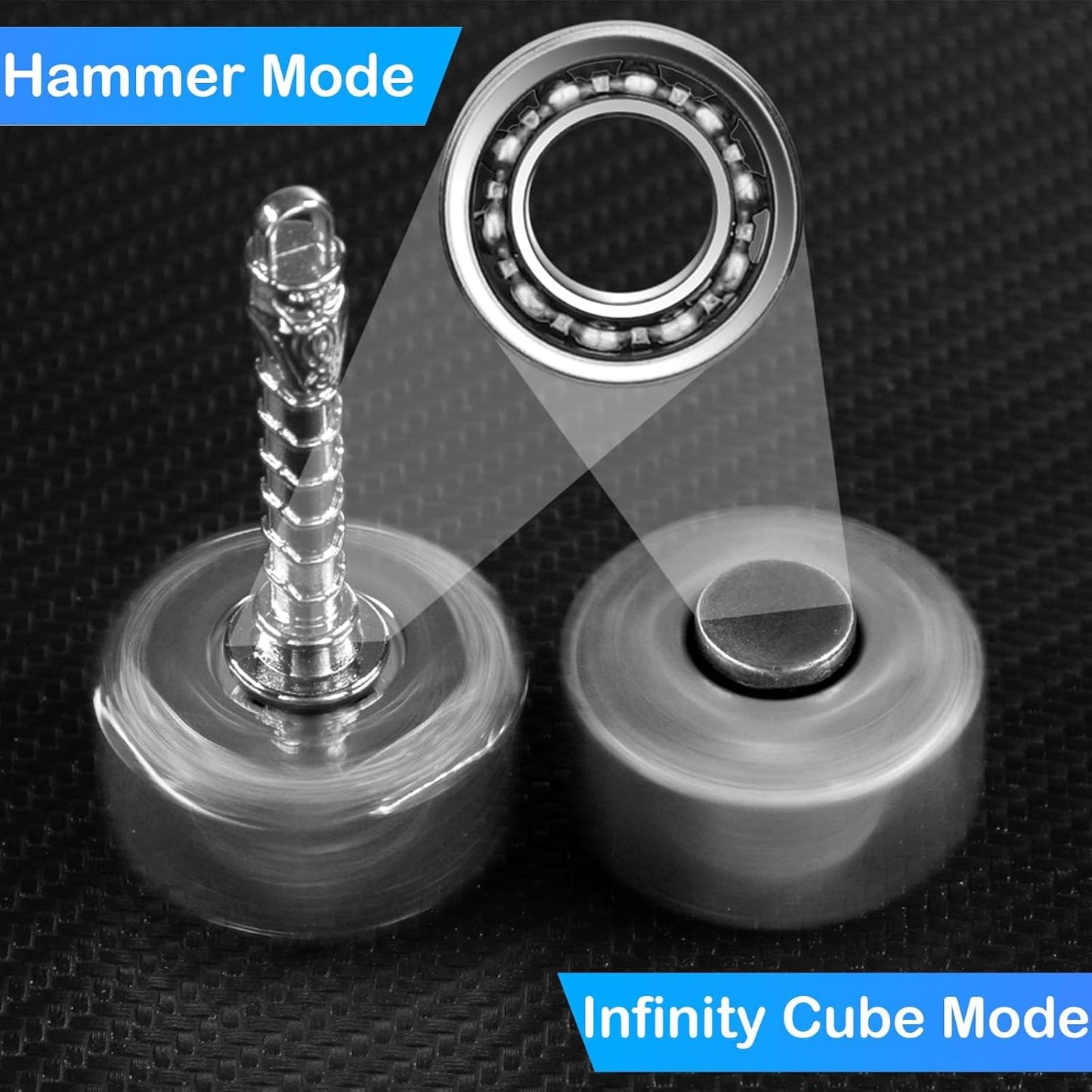 Hammer Fidget Spinners Chain Metal, Gold Fidget Spinner, Fidget Pad, Rainbow Gold Fidgit Spinner Gift for Kids Adults, Fidgets Infinity Cube Blocks Stress Fidgit Toy Set Party Favors