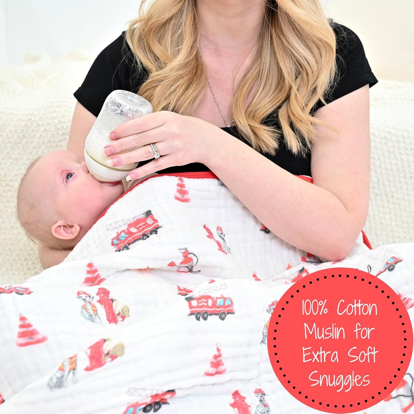LollyBanks Muslin Baby Blanket 100% Organic Cotton, Muslin Quilt Lightweight, 6 Layers Baby