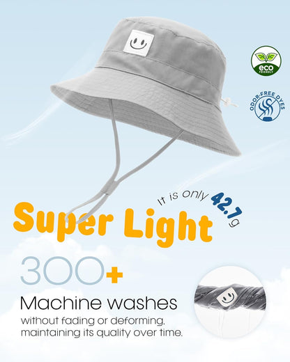 FURTALK Baby Sun Hat Smile Face Toddler Boys Girls Bucket Hat 0-5 Years Kids UPF 50+ Sun Protection Summer Hats