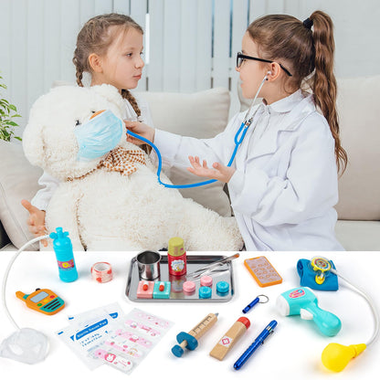 Sundaymot Doctor Kit for Kids, 34 Pcs Pretend Playset for Toddlers, Doctor kit for Toddlers 3-5