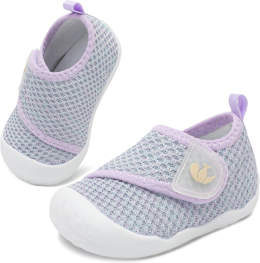 FEETCITY Baby First Walking Shoes Wide Baby Shoes Infant Sneakers Newborn Crib Shoe Barefoot Lightweight Slip On Shoe