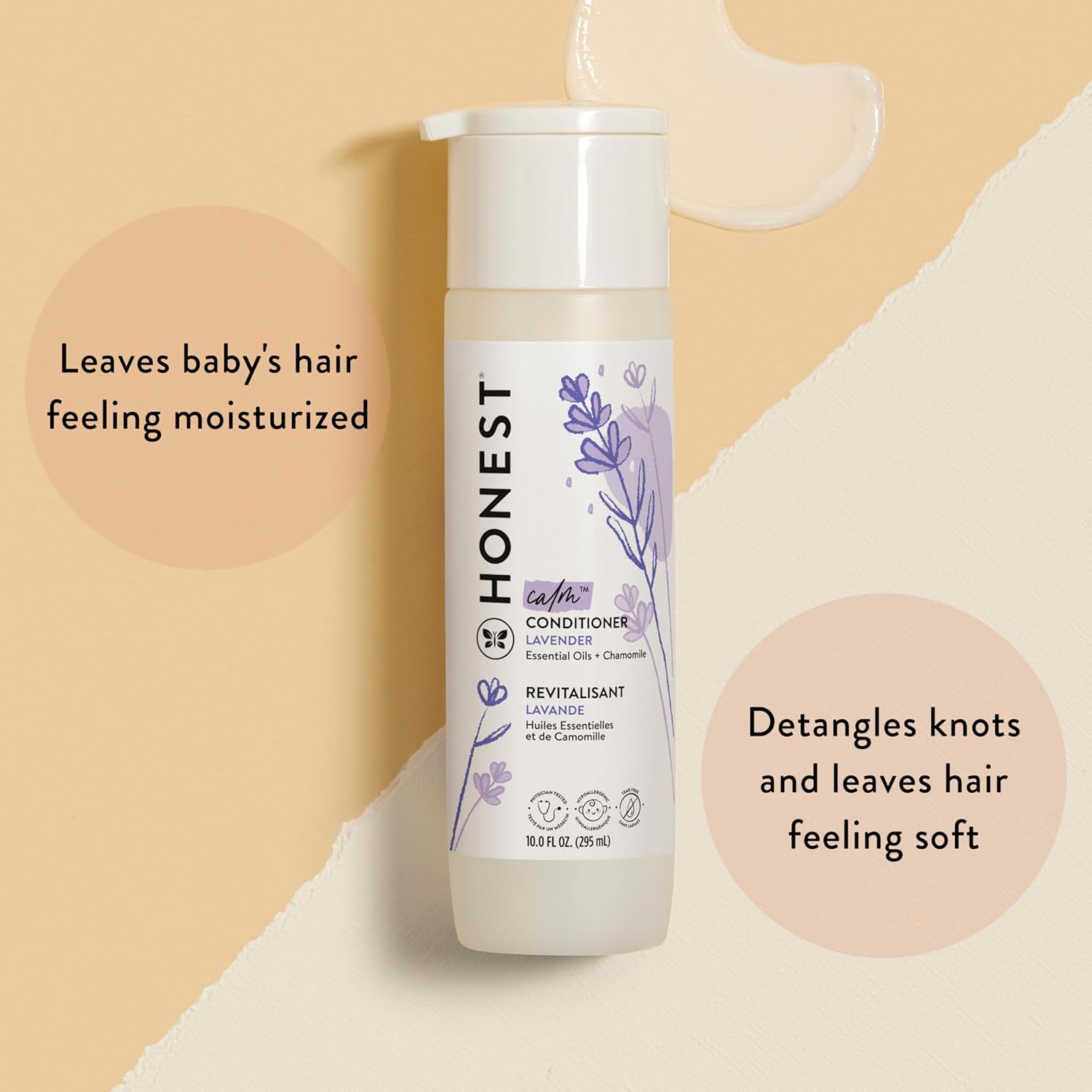 The Honest Company Silicone-Free Conditioner | Gentle for Baby | Naturally Derived, Tear-free