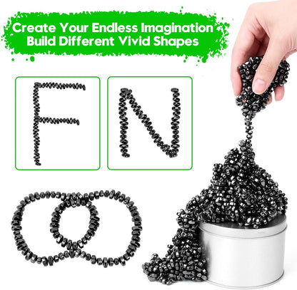 Magnetic Balls, Adult Fidget Toys, Crags Ferrite Putty Stones, Magnetic Fidget Toy, Mini Magnetic Balls, Magnetic Beads Cool Desk Gadgets, Metal Putty Fidget Magnets Gift for Adults (Black, 1000 PCS)
