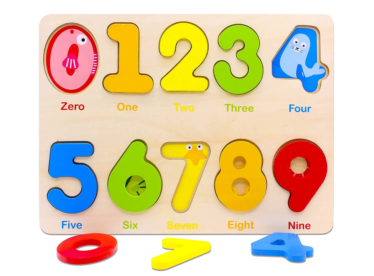 Aile Wooden Preschool Learning Number Puzzles Toys for Kids， Educational Toys.