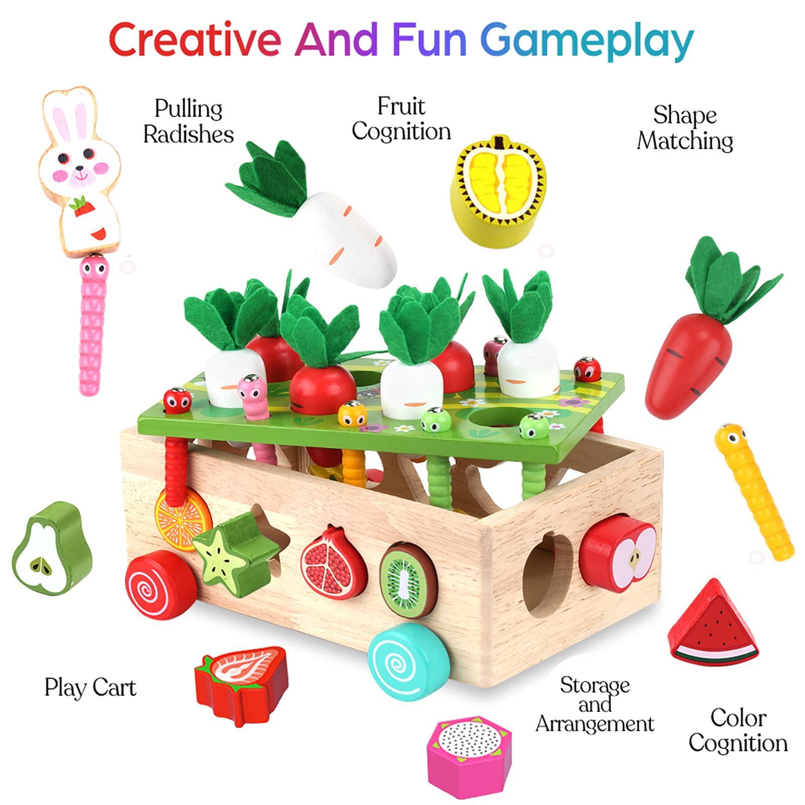 Toddlers Montessori Wooden Educational Toys for Boys Girls Age 1-3 Year Old