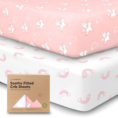 KeaBabies 2-Pack Organic Crib Sheets for Boys, Girls - 52x28 Fitted Crib Mattress Sheet Neutral