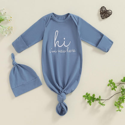 Newborn Boy Girl Coming Home Outfit Baby Infant Sleeper Gown Nightgown Outfits Cute Fall Winter