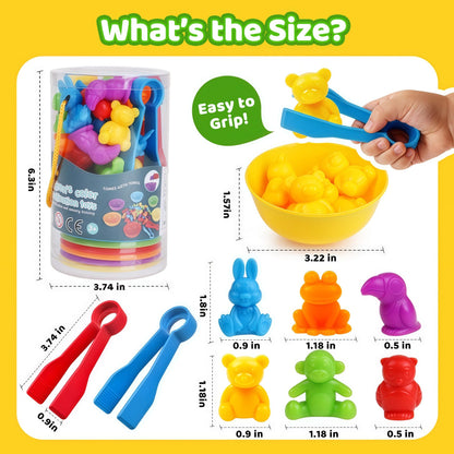 Counting Animals Color Sorting Matching Games with Sorting Bowls Montessori Sensory Early