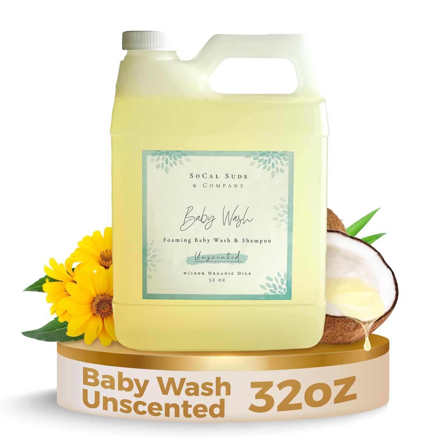 SoCal Suds & Company - 2-in-1 Organic Foaming Baby Wash Castile Soap & Shampoo Refill - Gentle Body