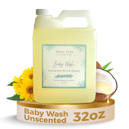 SoCal Suds & Company - 2-in-1 Organic Foaming Baby Wash Castile Soap & Shampoo Refill - Gentle Body