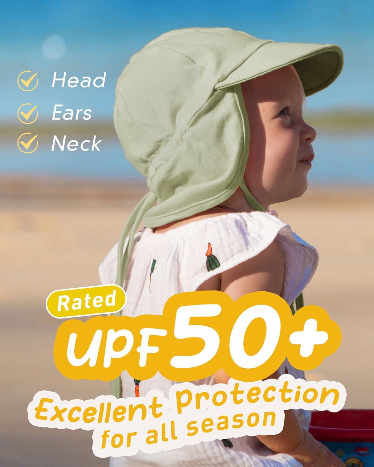 FURTALK Baby Sun Hat UPF 50+ UV Ray Sun Protection Cotton Toddler Hats for Boys Girls