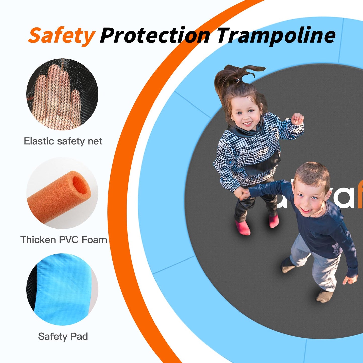 ATIVAFIT 60″ Indoor‑Outdoor Kids Trampoline Mini Rebounder with Safety Net & Hoop, Ideal for
