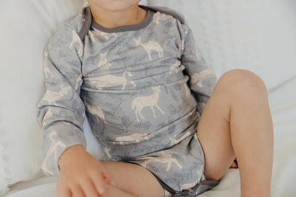 Copper Pearl Long Sleeve Bodysuit Baby: Ultra Soft Baby for Newborns, Boys, and Girls - Stylish, Comfortable, Overlap Shoulders, Premium Knit Fabric - Newborn, Timber