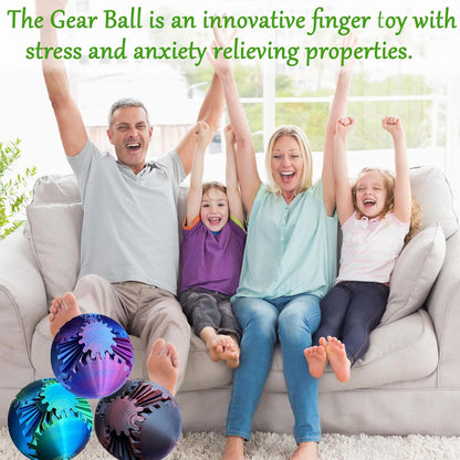 Gear Ball, Gear Sphere, 3D Printed Gear Ball Spin Ball or Cube Fidget Toy, Stress Ball, Fidget Ball, Gear Toy for Stress and Anxiety Relaxing (Color A)