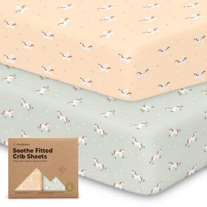 KeaBabies 2-Pack Organic Crib Sheets for Boys, Girls - 52x28 Fitted Crib Mattress Sheet Neutral
