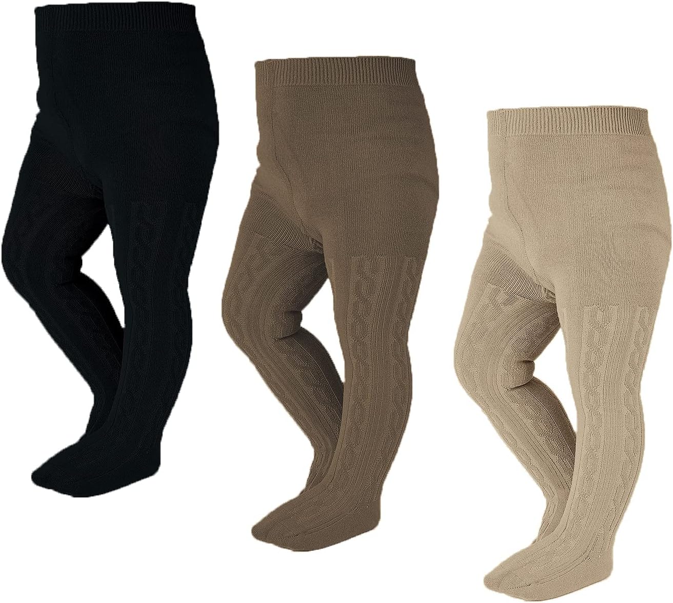 EPEIUS Baby Girl Tights Thick Cable Knit Leggings Stockings Cotton Pantyhose for Newborn Infant Toddler 3/4/5/6 Pack