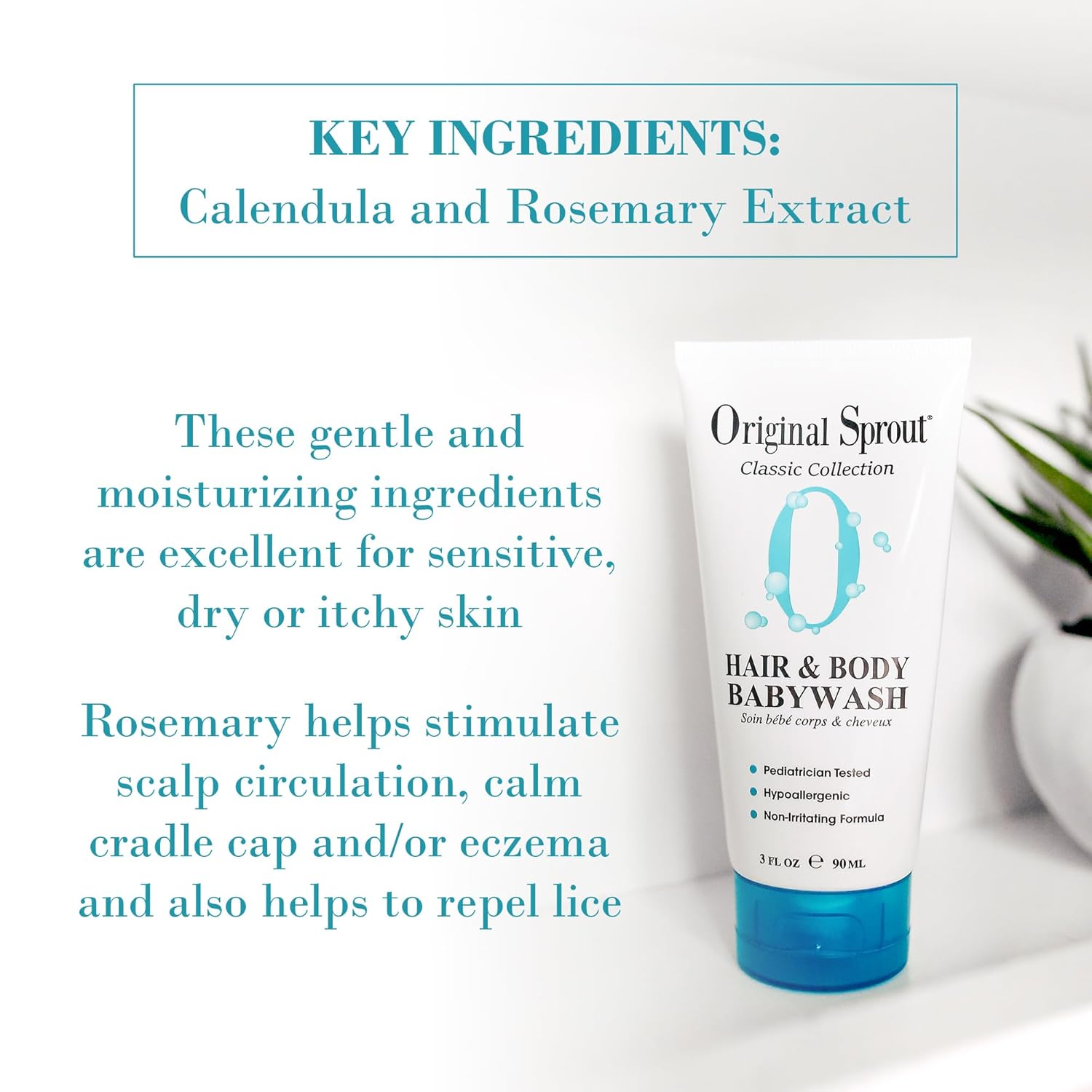 Original Sprout Baby Shampoo and Body Wash, Hypoallergenic Formula with Organic Calendula &