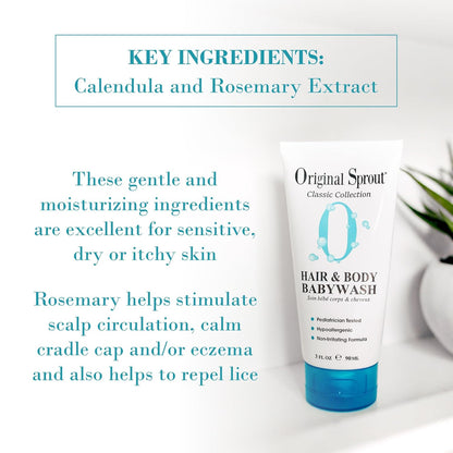 Original Sprout Baby Shampoo and Body Wash, Hypoallergenic Formula with Organic Calendula &