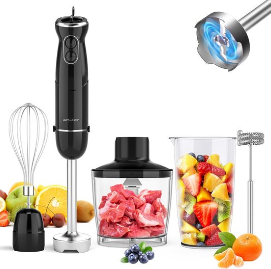Immersion Blender Handheld Hand Blender, 1000W 5 in 1 Hand Mixer Stick, BPA-Free 12 Speed Handheld