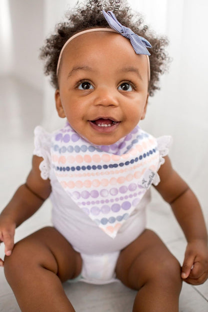 Copper Pearl 6 Pack Soft Cotton Baby Bibs for Drooling and Teething, Absorbent Drool Bibs for Baby Girl, Adjustable to Fit Newborns to Toddlers, Tons of Styles (Amelia Set)