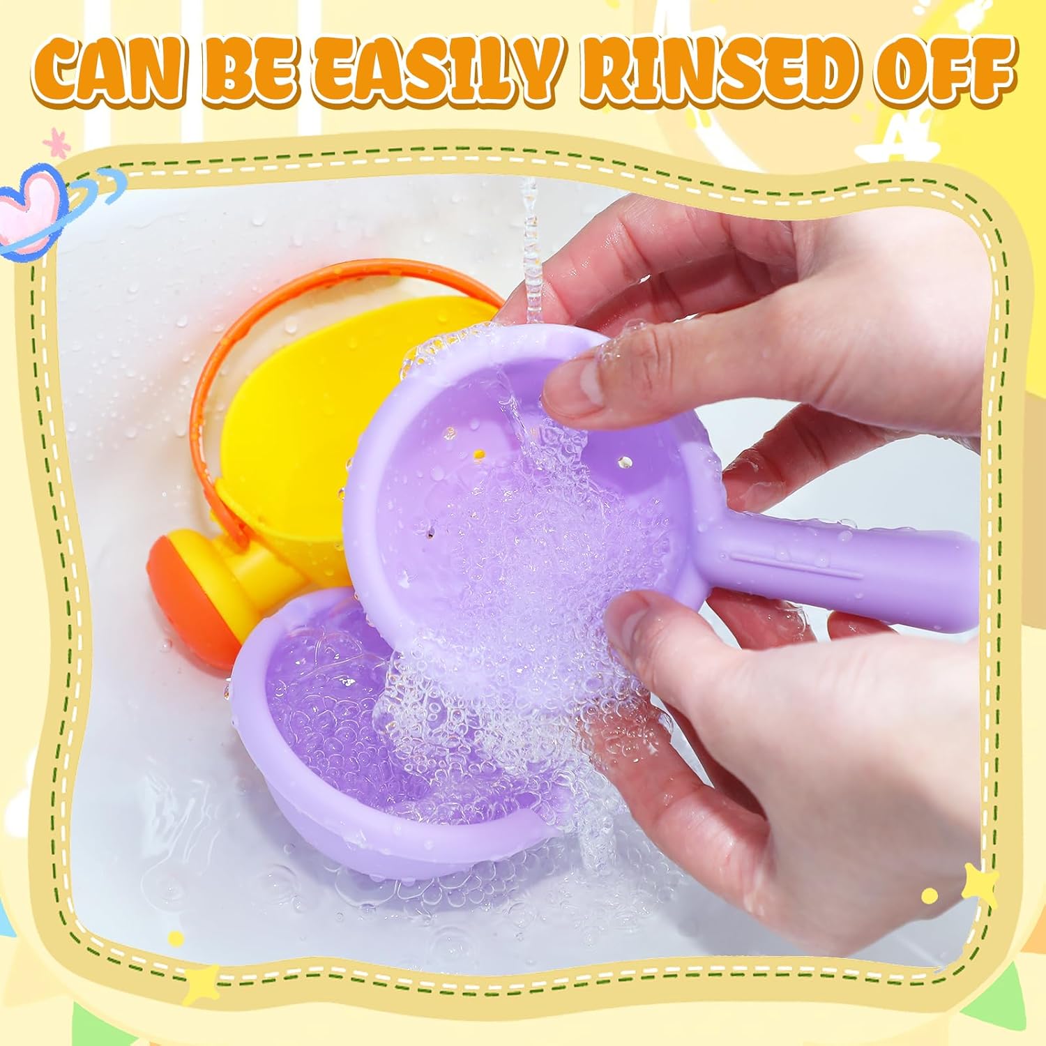 Small Soft Bath Toys for Toddlers 1-3 - Super Easy to Clean Water Table Toys Baby Tub Swimming Pool