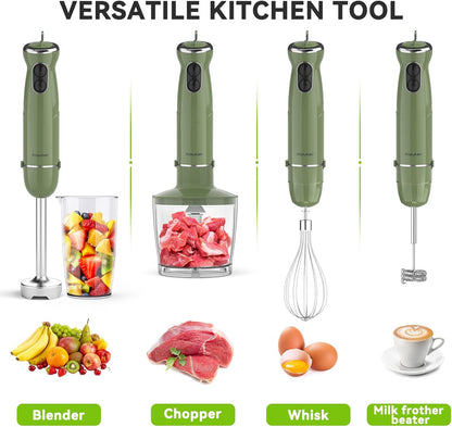 Immersion Blender Handheld 5 in 1 Hand Blender, 1000W Hand Mixer Stick, BPA-Free 12 Speed Handheld