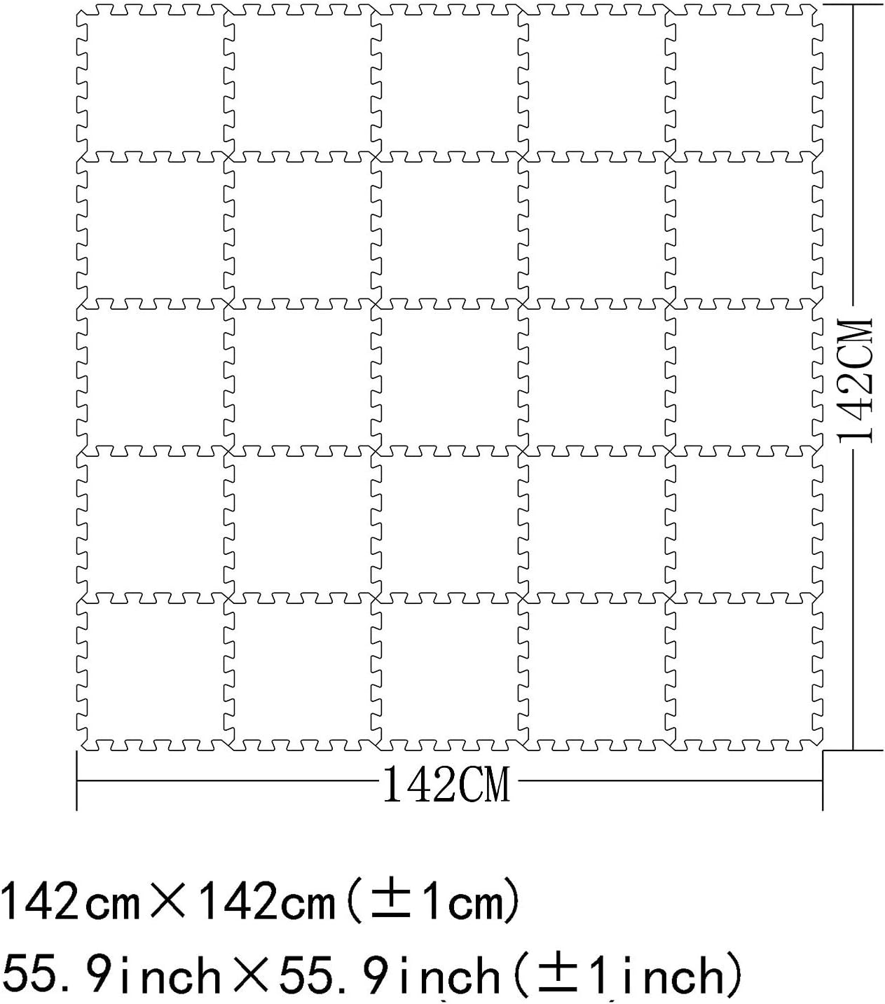 MQIAOHAM® 25 Pieces Puzzle Play Mats, Soft Baby Play Mat, Kids Interlocking Foam Floor Tiles, Toddlers Carpet Playmats G301025-101105112