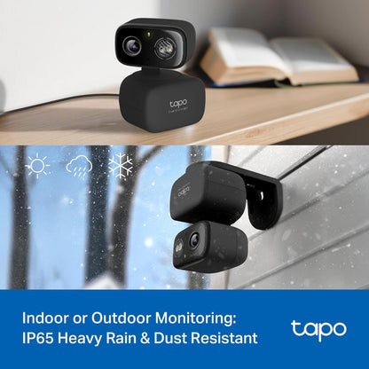 Tapo 2K 3MP Pan/Tilt Indoor/Outdoor Security Camera, Free Person/Baby Cry Detect & Motion Track, 360° Pan, Color Night Vision, SD/Cloud Storage, Works w/Alexa & Google Home, HybridCam 360, Black