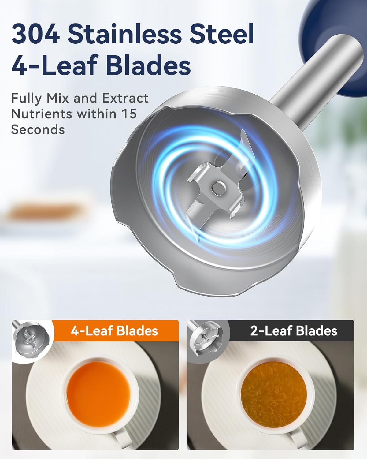 Immersion Blender Handheld 1000W 5 in 1 Corded Stick Hand Blender Kitchen with 12 Speed, BPA-Free