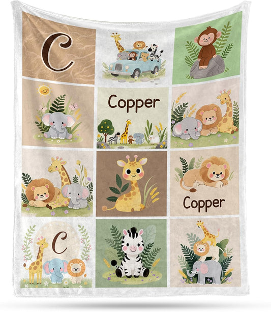 Ship Next Day, Personalized Baby Blanket – Printed in USA, Custom Baby Blanket for Boys & Girls