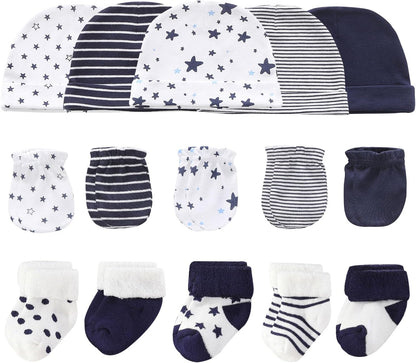 Baby Hats Mittens and Socks Set Cotton Newborn Hat Beanie Soft Infant Girls Boys Caps Gloves 0-6 month